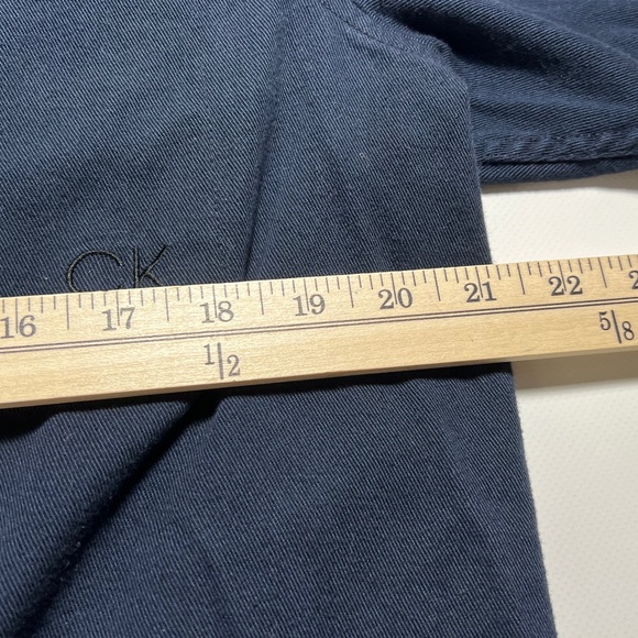 Calvin Klein Navy Blue Button Down Mens Casual Cotton Long Sleeve Shirt Top L - Picture 9 of 16